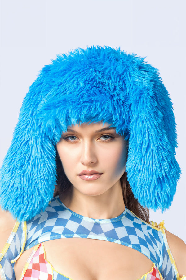Blue Bunny Season Faux Fur Hat