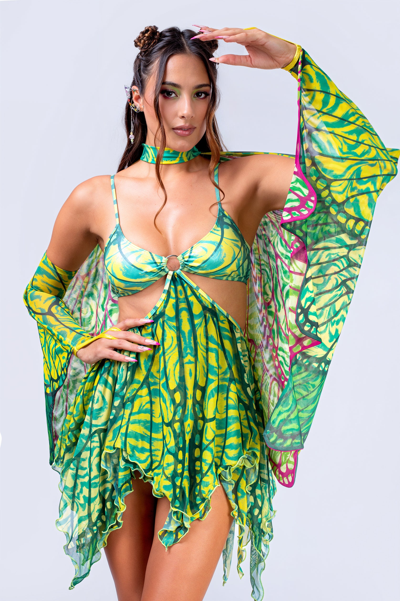 green rave dress Amazon.com: IMEKIS Outfits for Women: Music Festival Sexy Butterflies Outfit Fairy Costume Halloween Adult Cosplay Up Carnival Bodycon Dresses with Butterfly Wings Set Grass Medium, (64356): Clothing, Shoes & Solid Gender Green Fairy Asymmetrical Rave Dress
