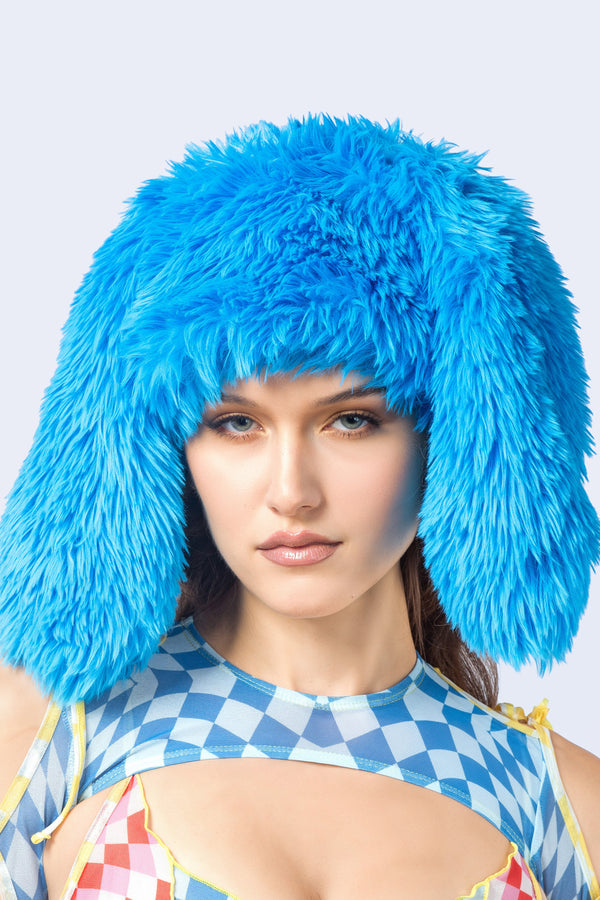 Blue Bunny Season Faux Fur Hat