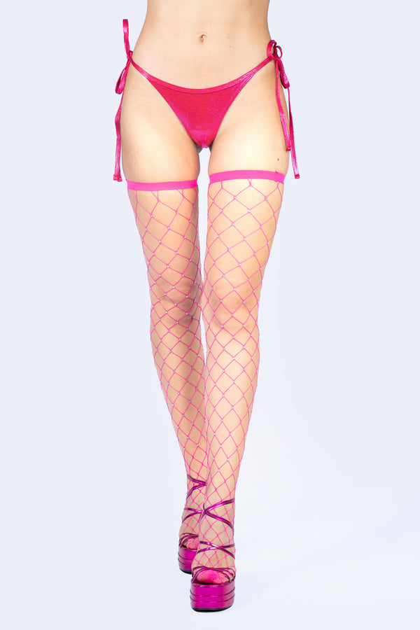 Starstruck Magenta Fishnet Stockings
