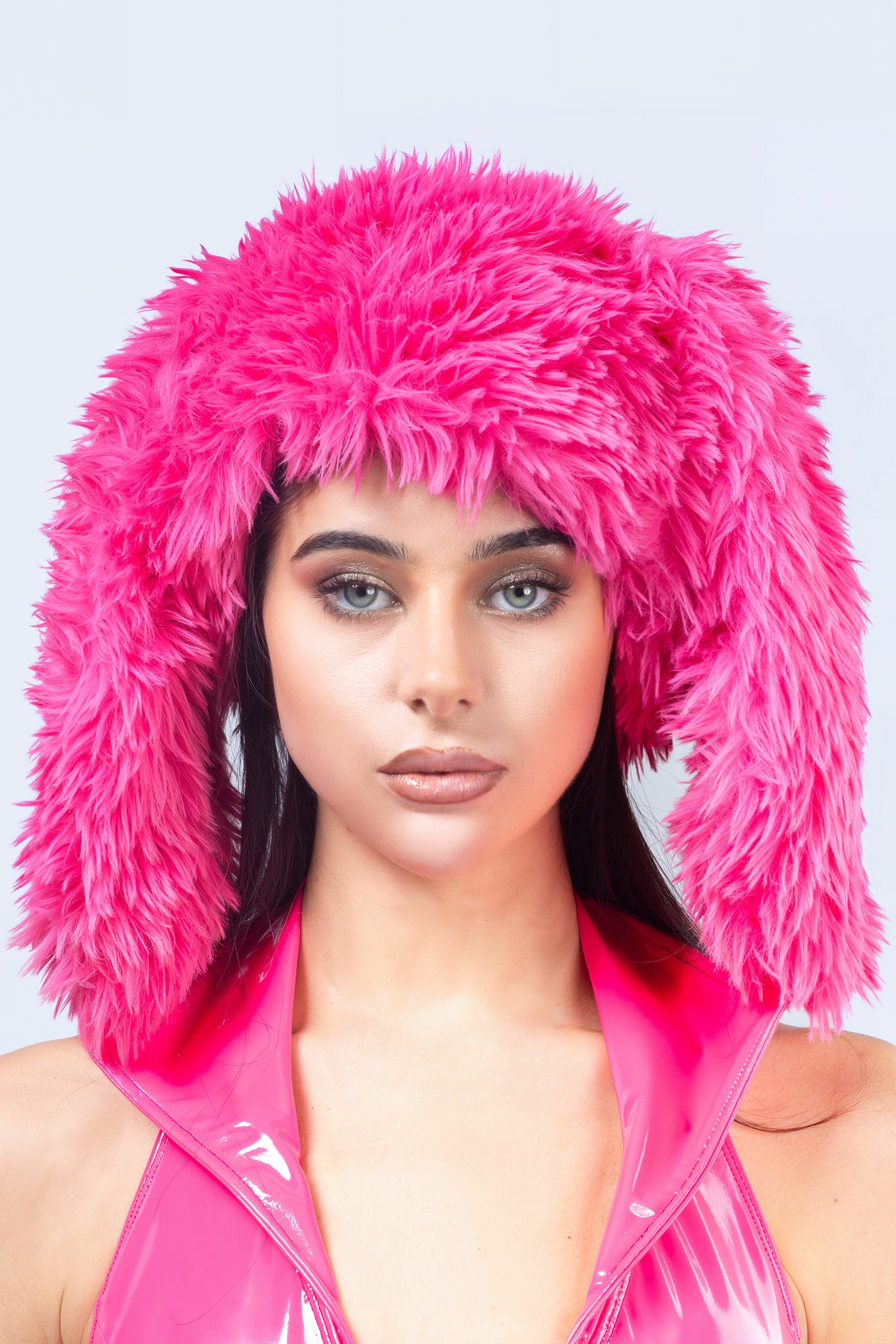 BADINKA Pink Bunny Season Faux Fur Hat