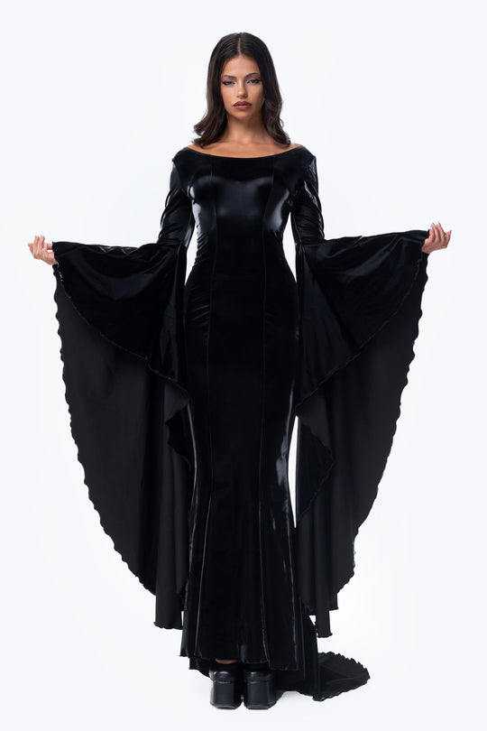 Matron Macabre Ruched Maxi Dress