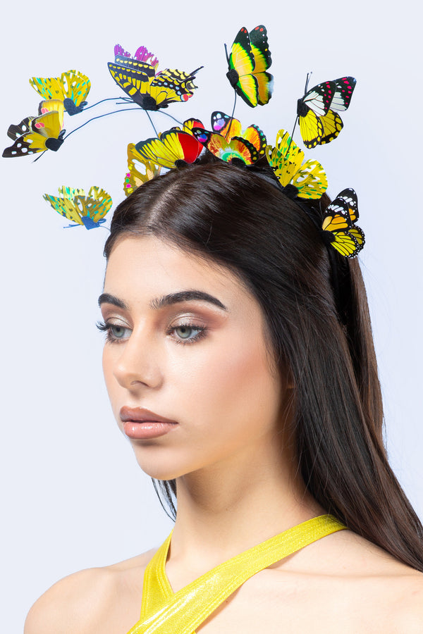 Flutter Tease Yellow Butterfly Hairband