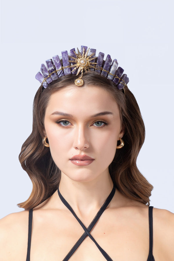 Regal Rainbow Natural Stone Crown