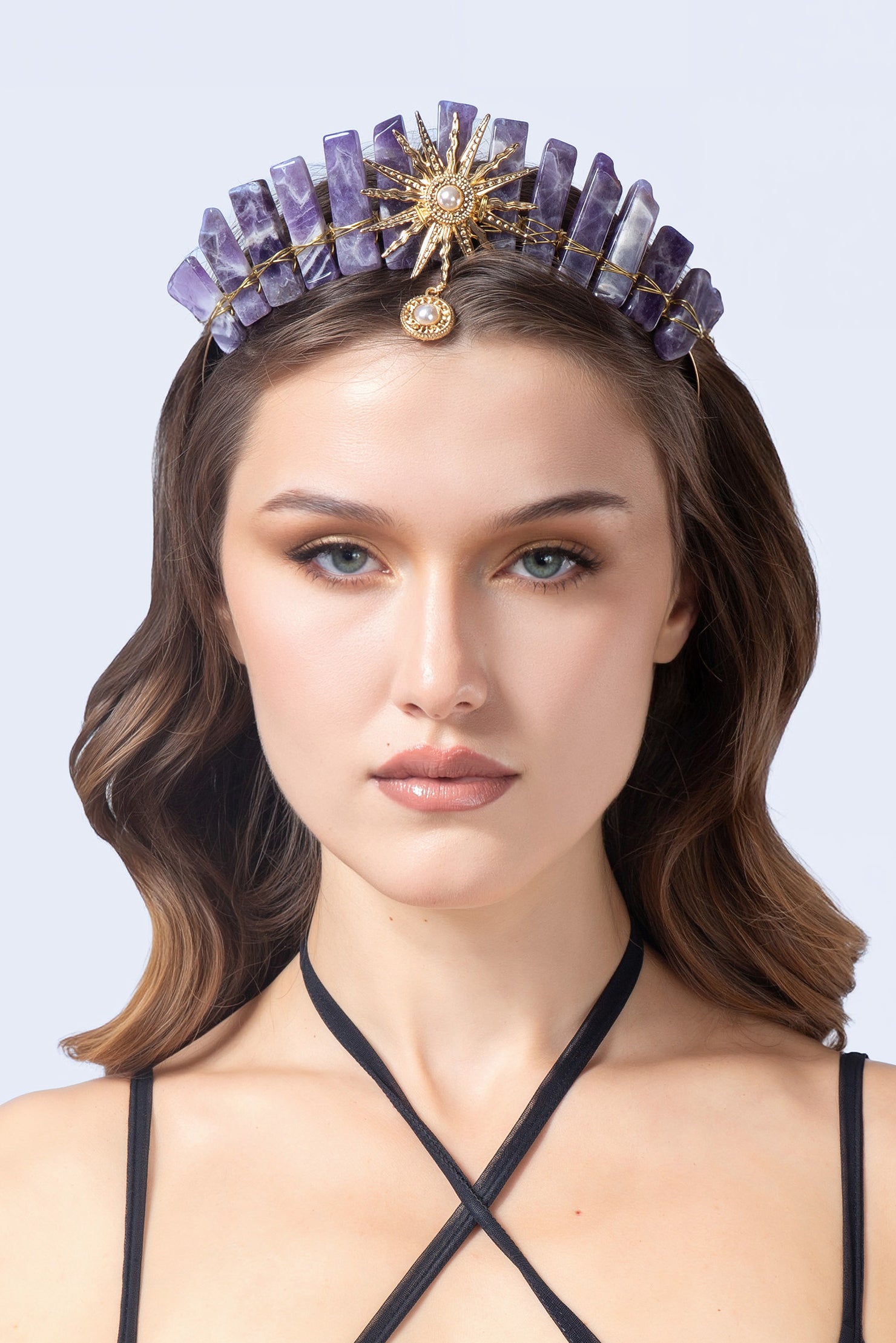 BADINKA Regal Amethyst Natural Stone Crown