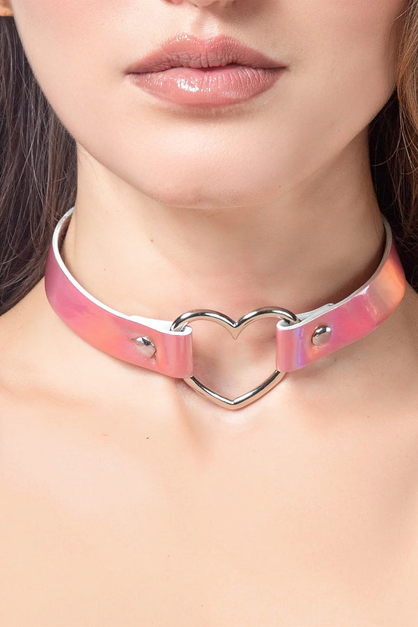 Heartbreaker Pink Holo Choker