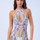 Myriad Mesh Halter Romper