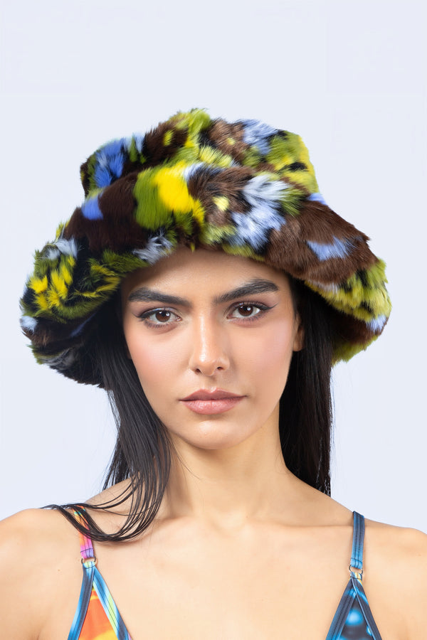 Wild Moss Furry Buchet Hat