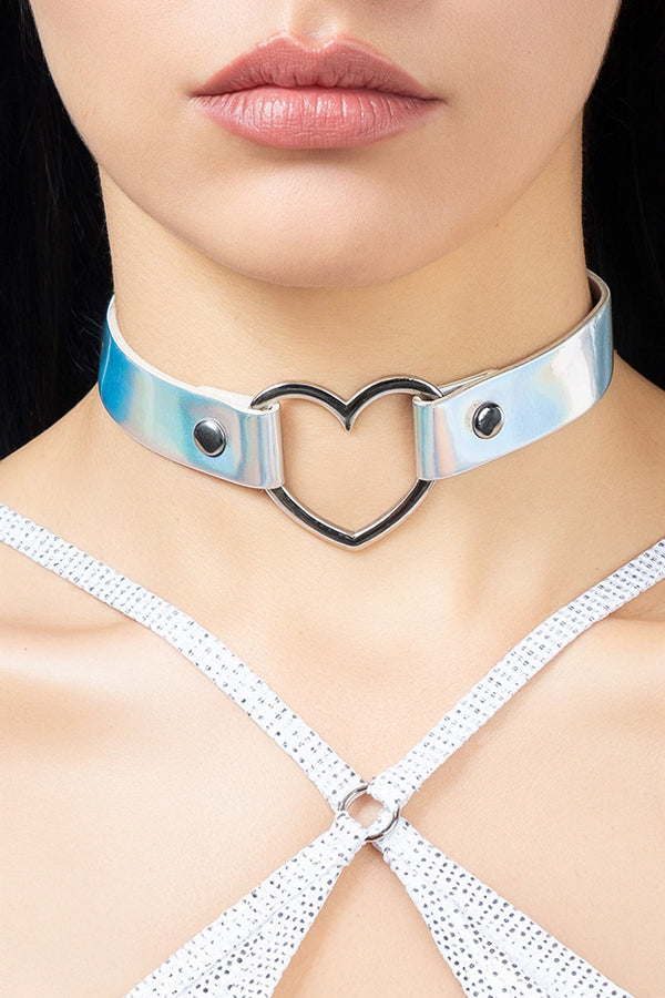 Heartbreaker Silver Holo Choker