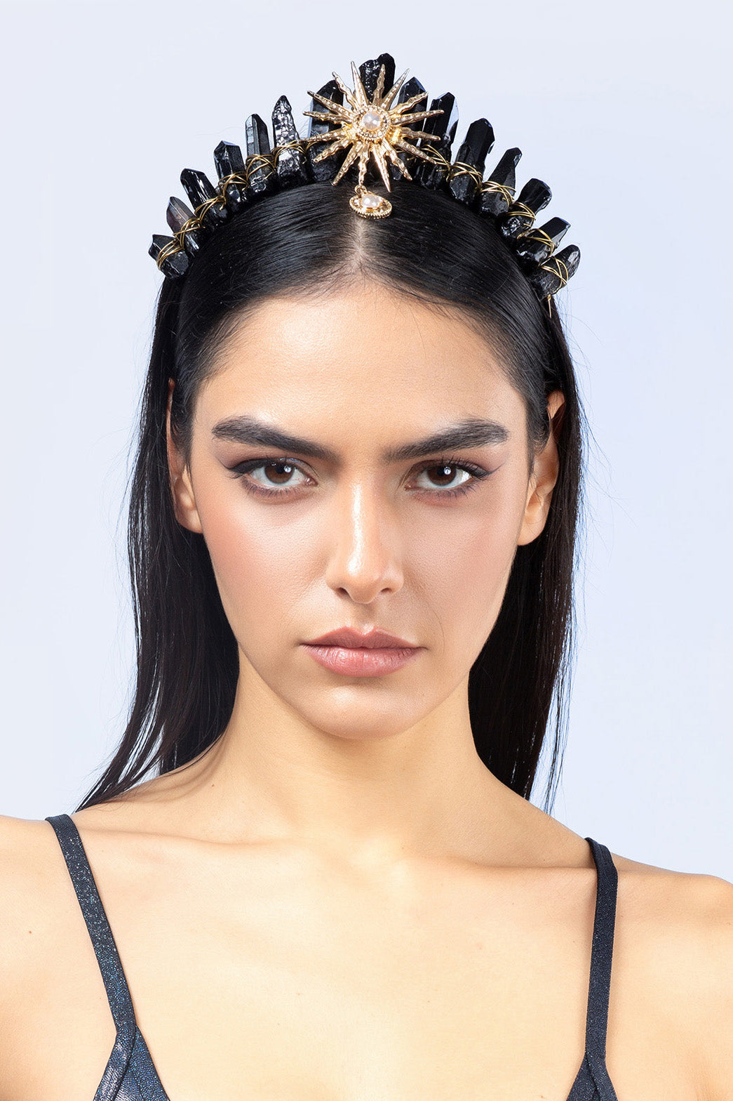 BADINKA Regal Amethyst Natural Stone Crown