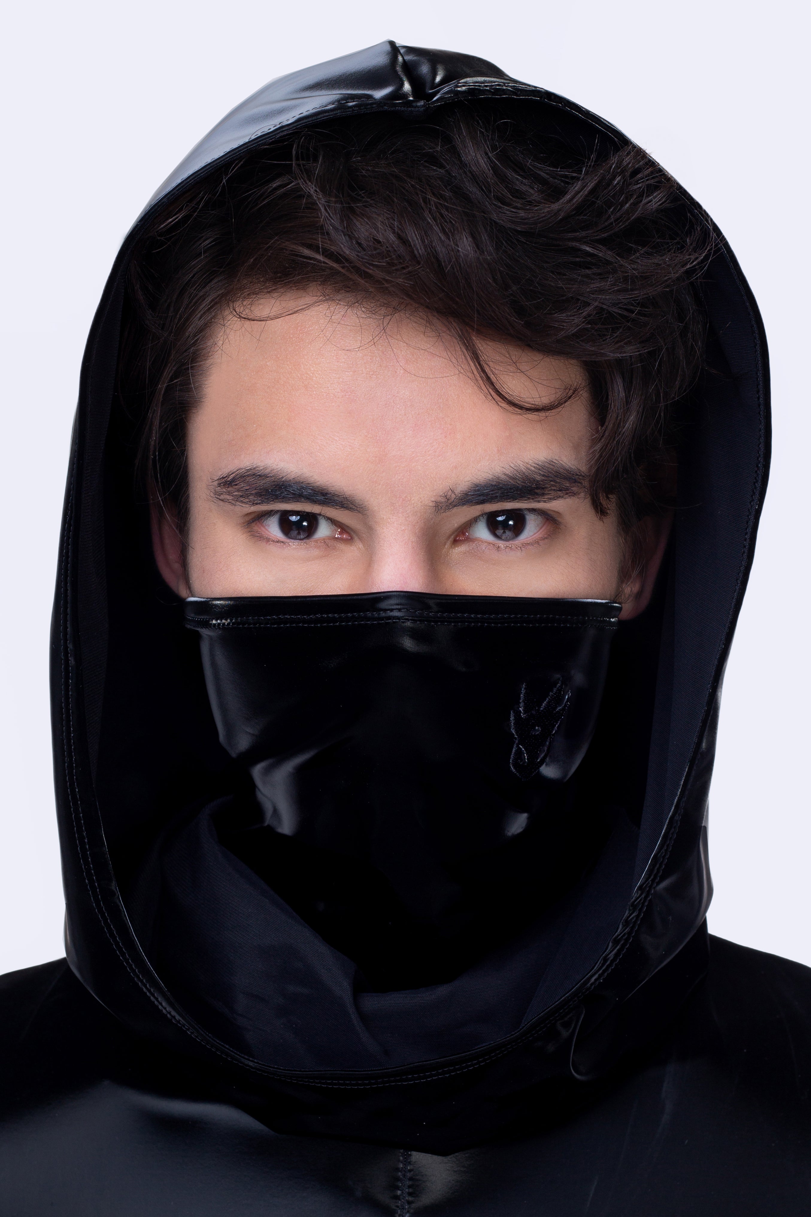 BADINKA Starved For Glamour Embroidery Rave Hood with Mask Hooded