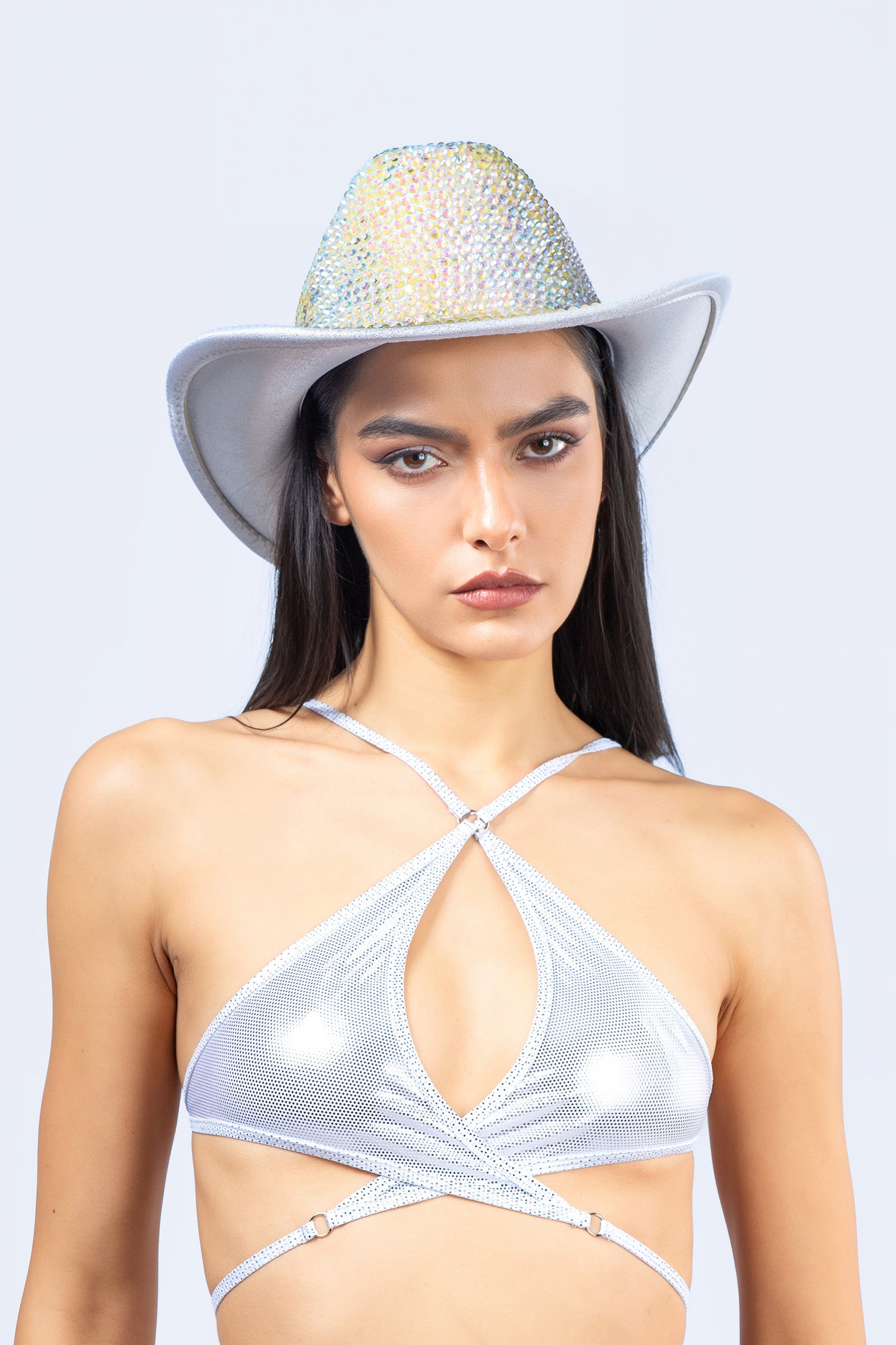 BADINKA Howdy White Bedazzeled Cowboy Hat