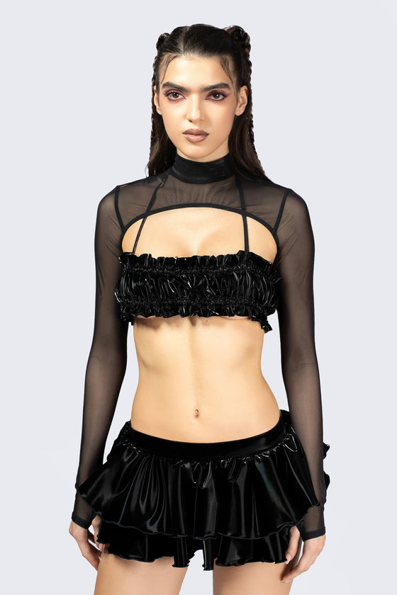 Pirouette Ruched Halterneck Top And Shrug