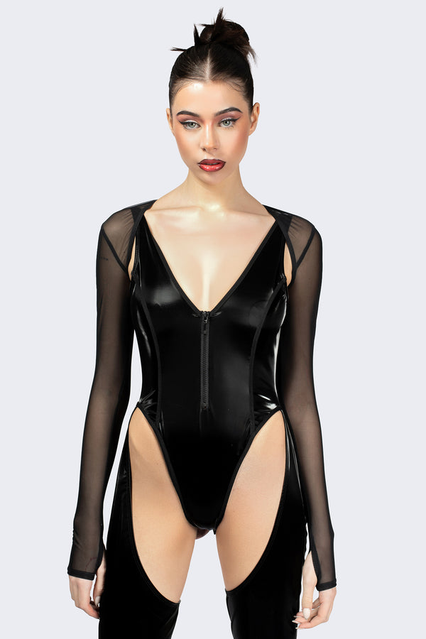 Black Swan Catsuit With Chaps
