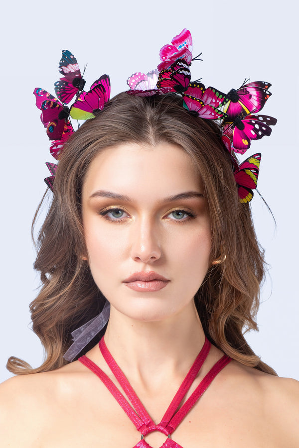 Flutter Tease Magenta Butterfly Hairband
