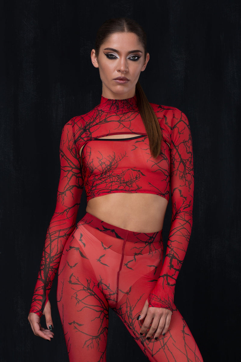 Iris Mesh 2 Piece Shrug Top