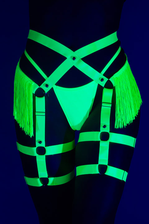 Fringe Affair UV Green Hip Harness