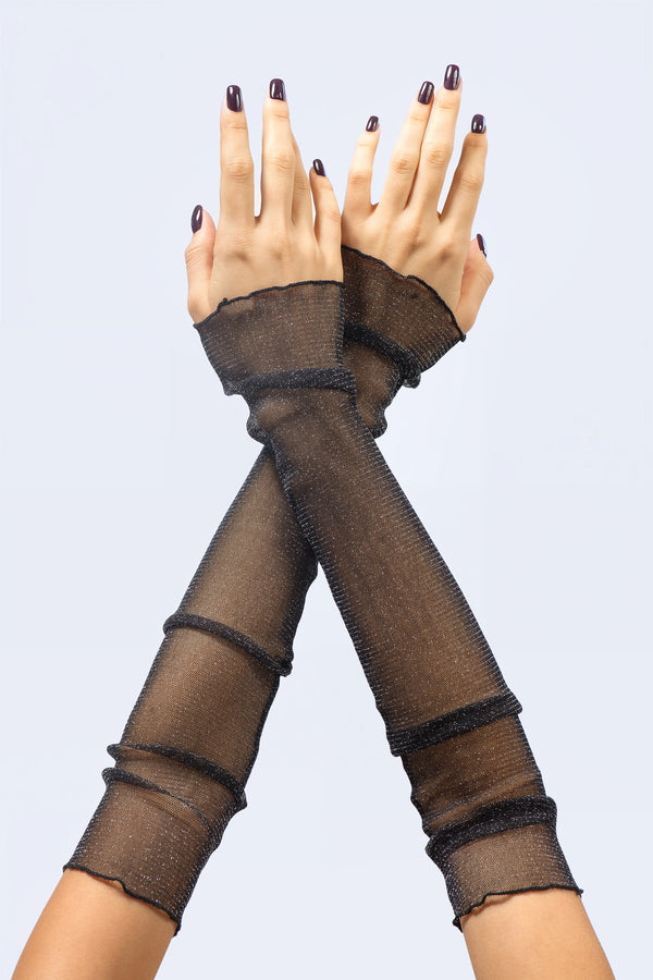 Night Veil Sheer Sparkly Gloves