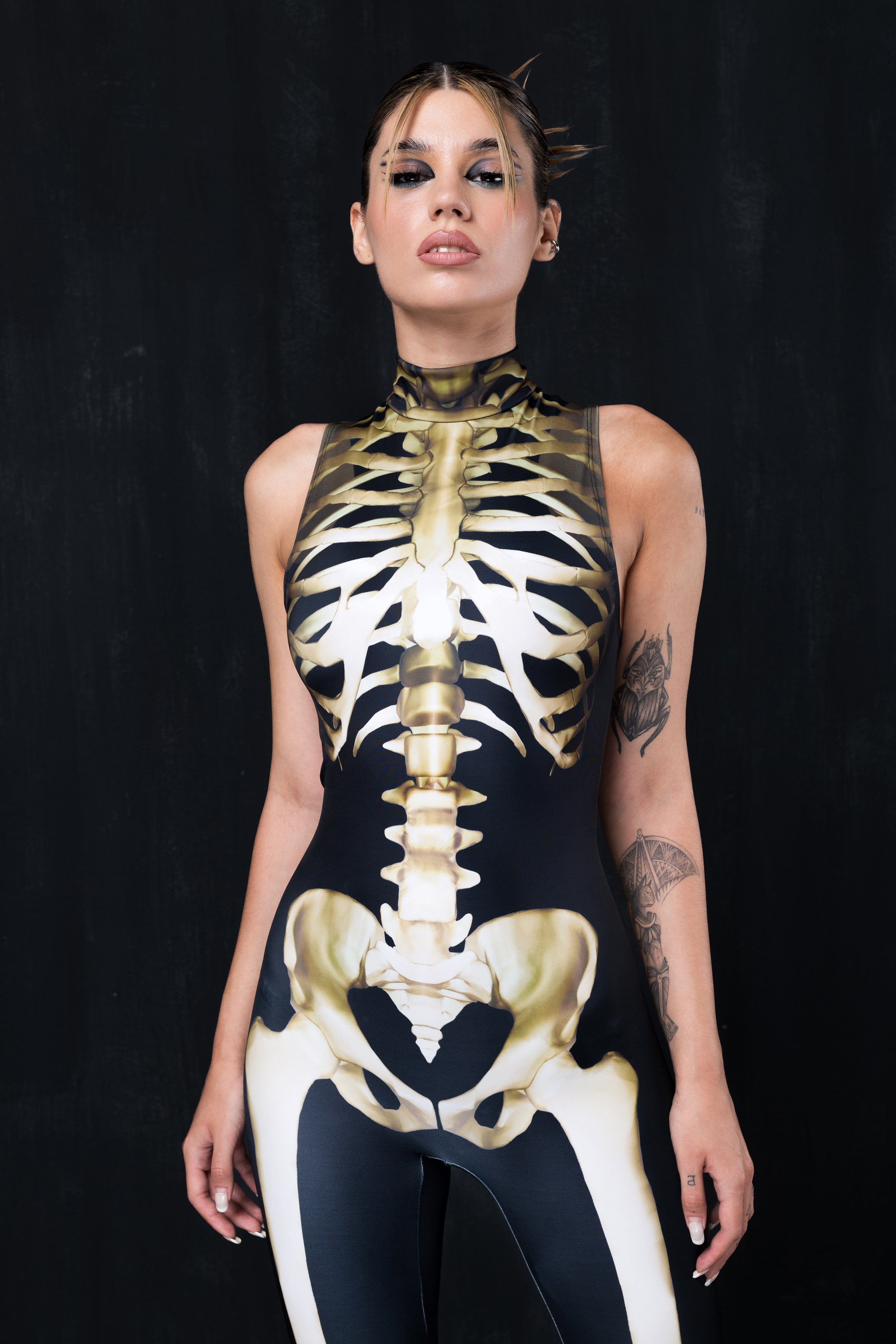 Graveyard Skeleton Sleeveless Costume - BADINKA