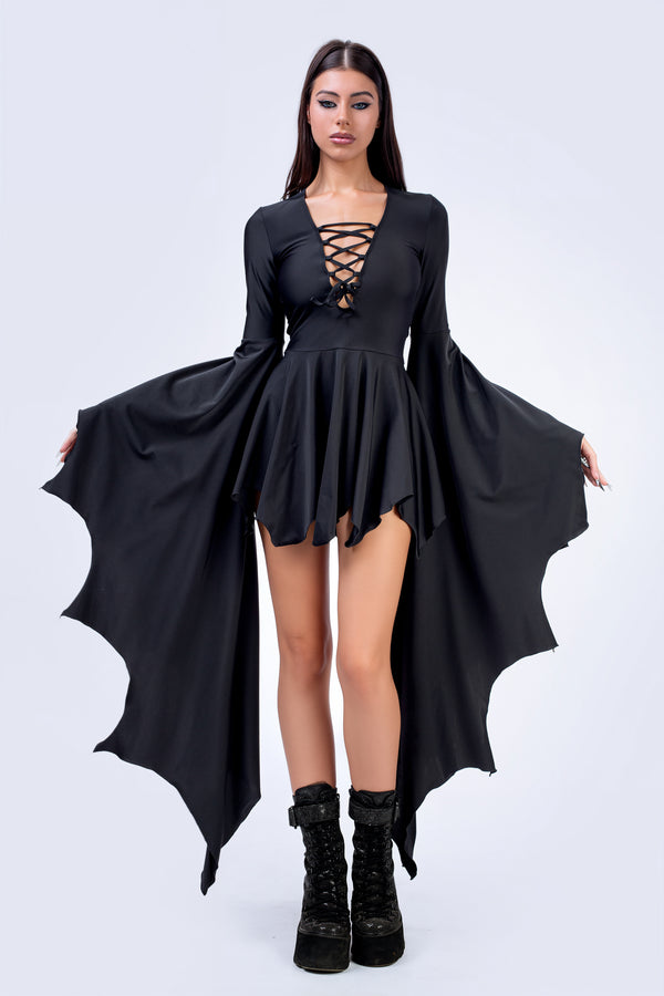 Witch Phase Bat Wing Mini Dress