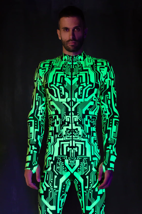 Circuit Flow Green Male Costume