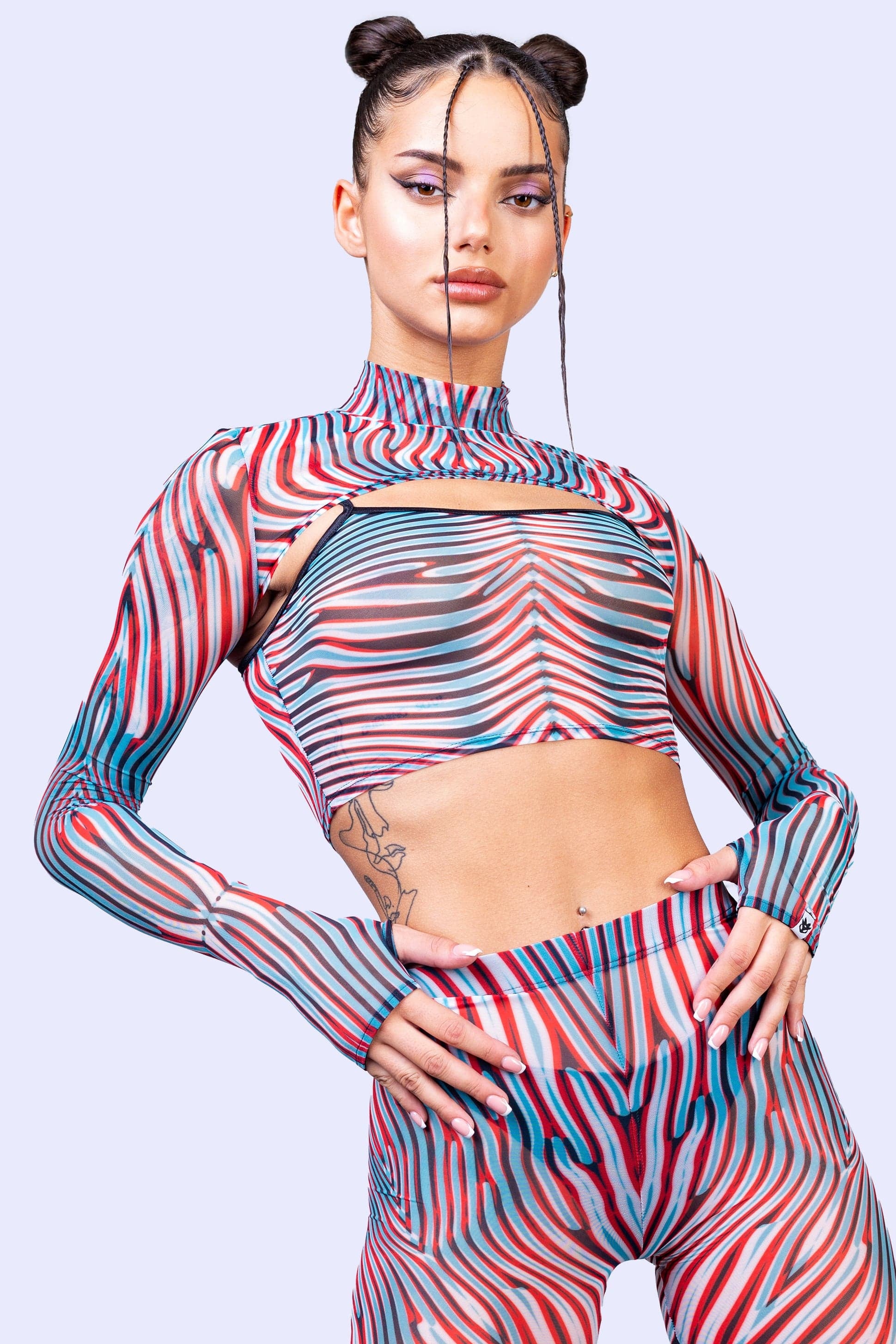 Iris Mesh 2 Piece Shrug Top