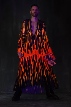 Firestarter Red Unisex Mesh Duster - BADINKA