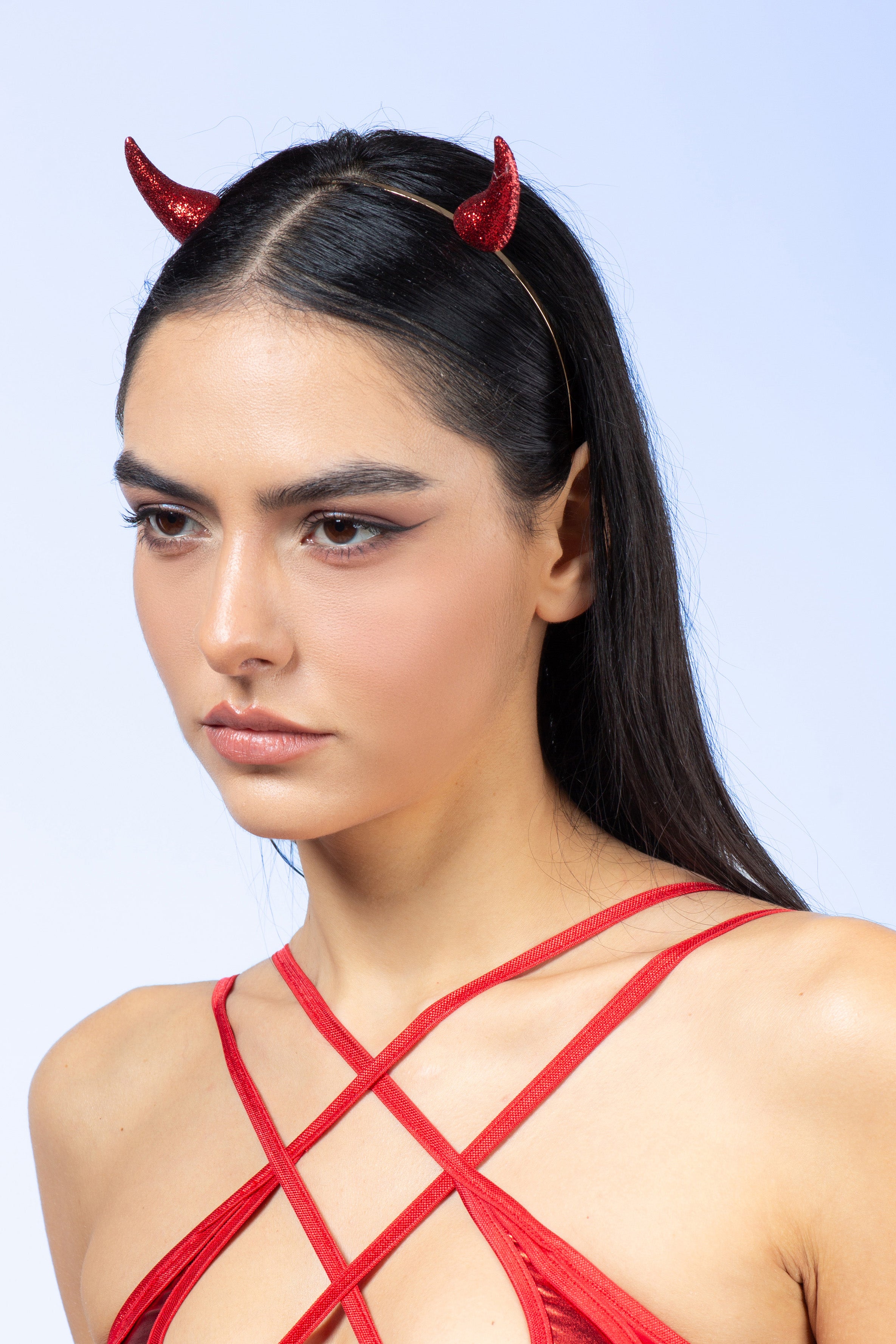 BADINKA Hellish Red Glitter Horns Red