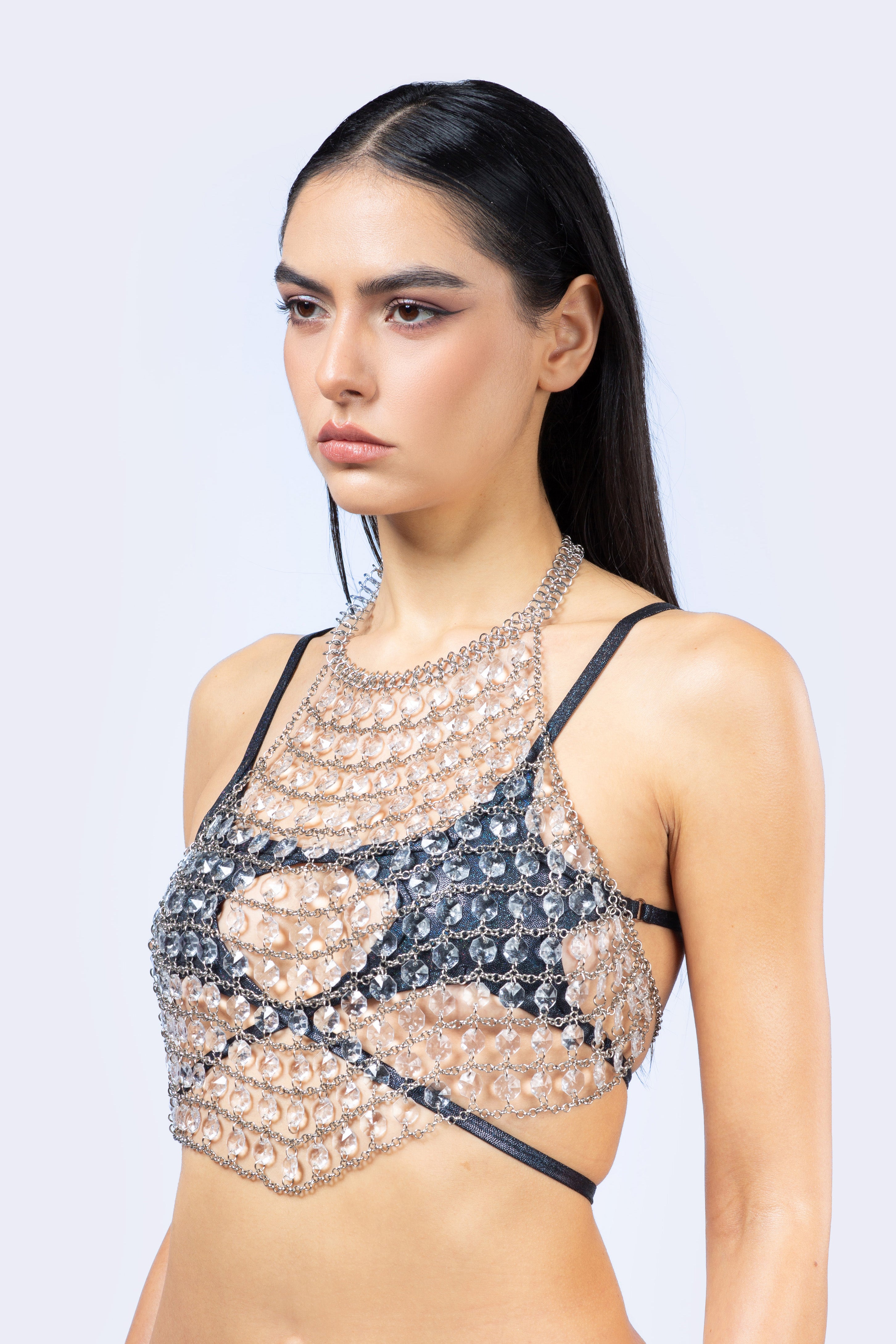 BADINKA Shard Crystal Top Silver