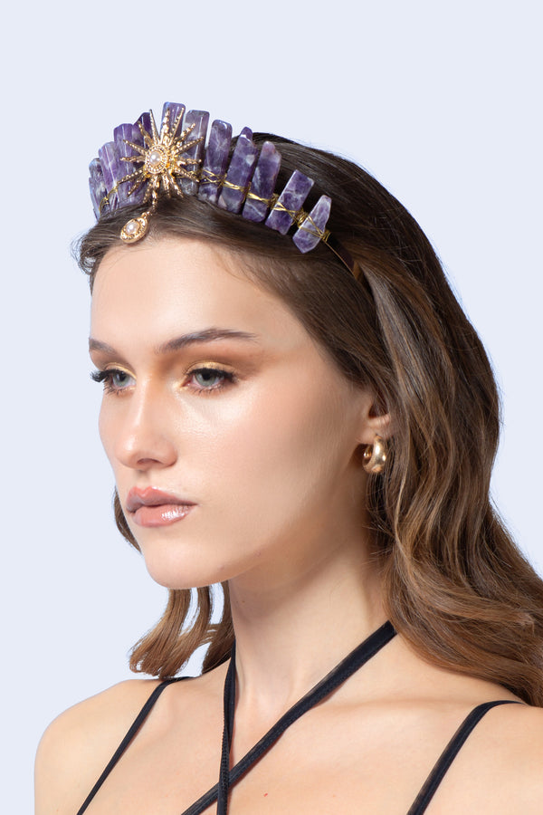 Regal Rainbow Natural Stone Crown