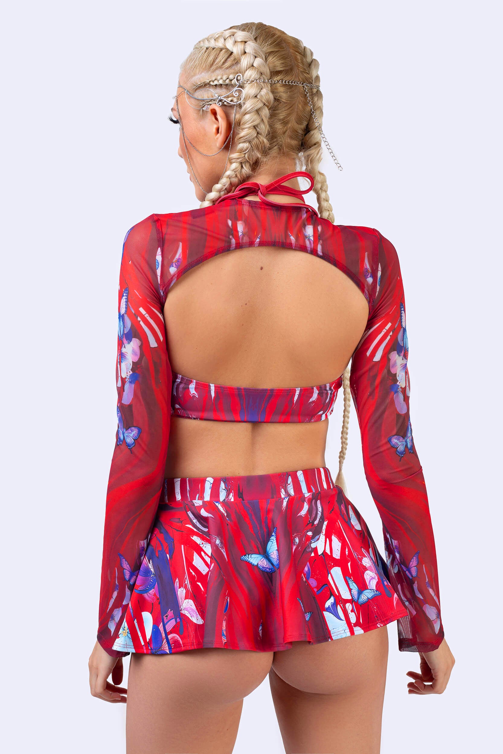 BADINKA Cut the Cameras 2-Piece Halter Top Red