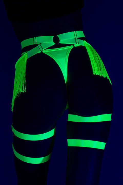 Fringe Affair UV Green Hip Harness