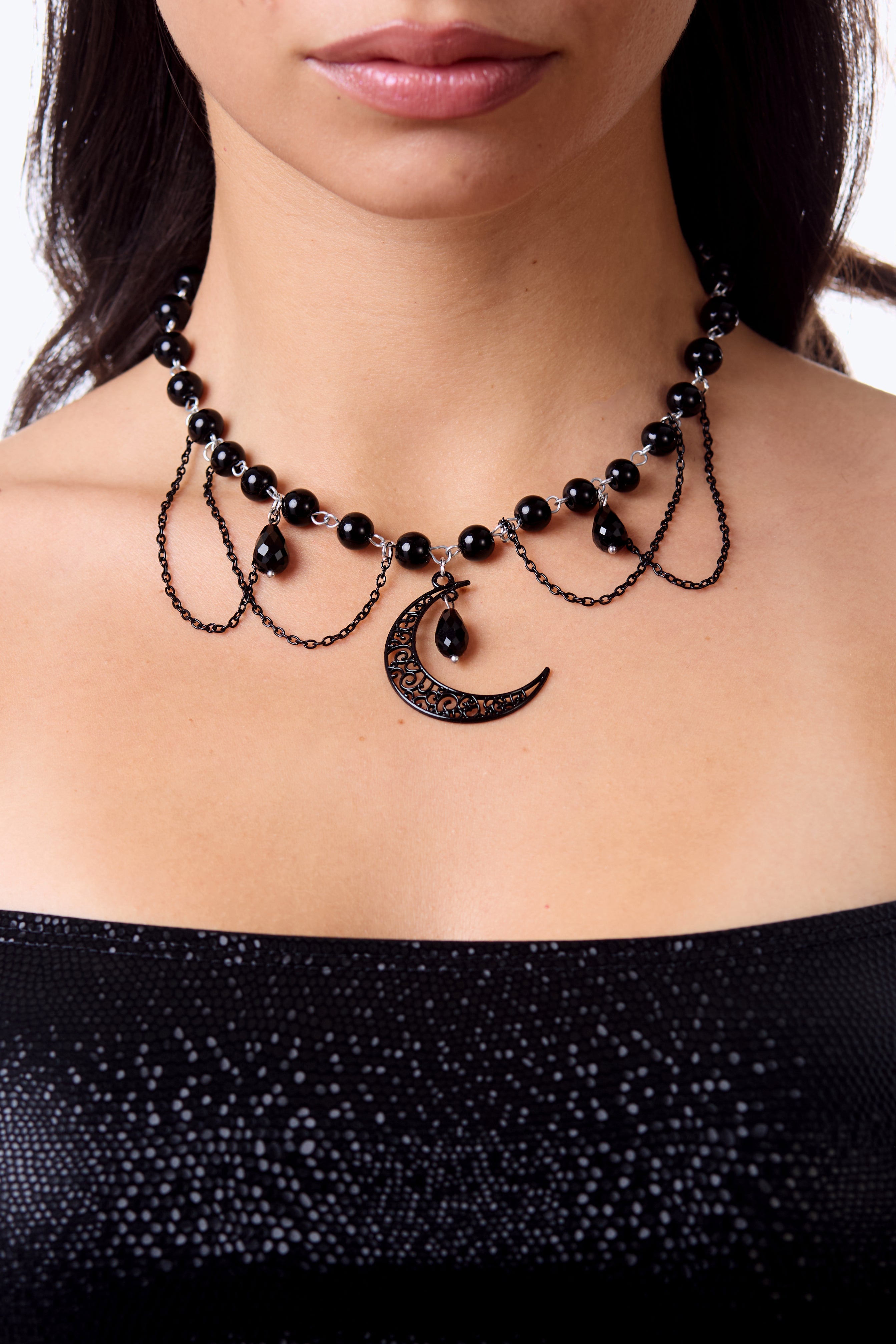 BADINKA Dark Moon Beaded Necklace