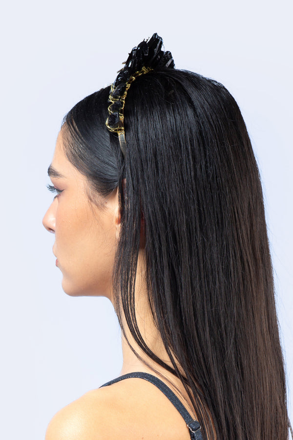 Regal Black Natural Stone Crown
