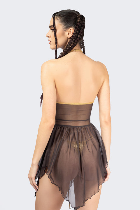 Sweet Afterburn Lace Up Mini Dress