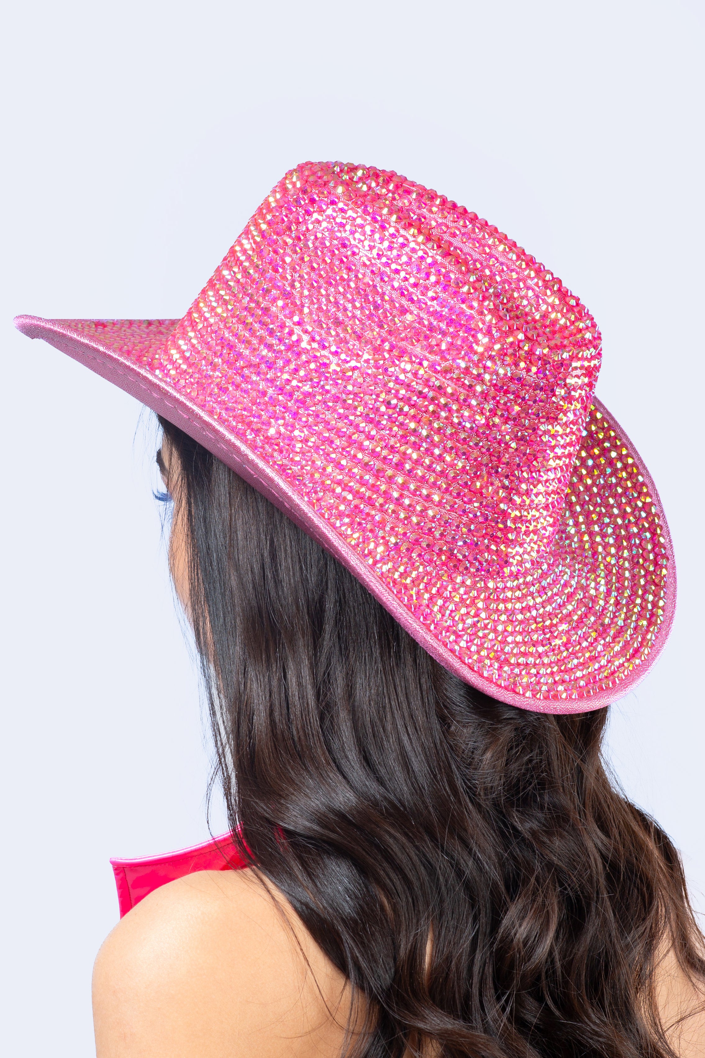 BADINKA Howdy Pink Bedazzeled Cowboy Hat Pink
