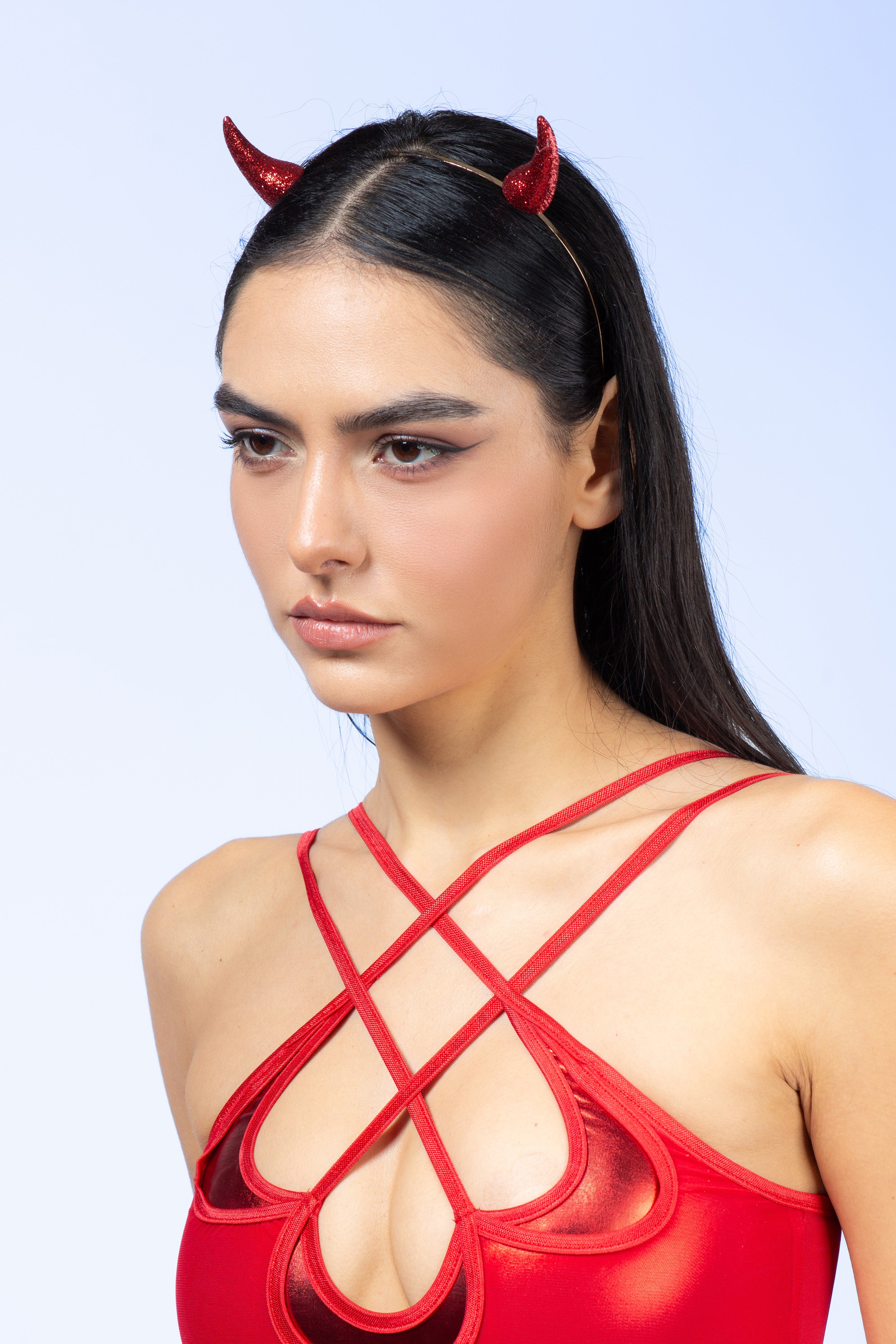 BADINKA Hellish Red Glitter Horns Red