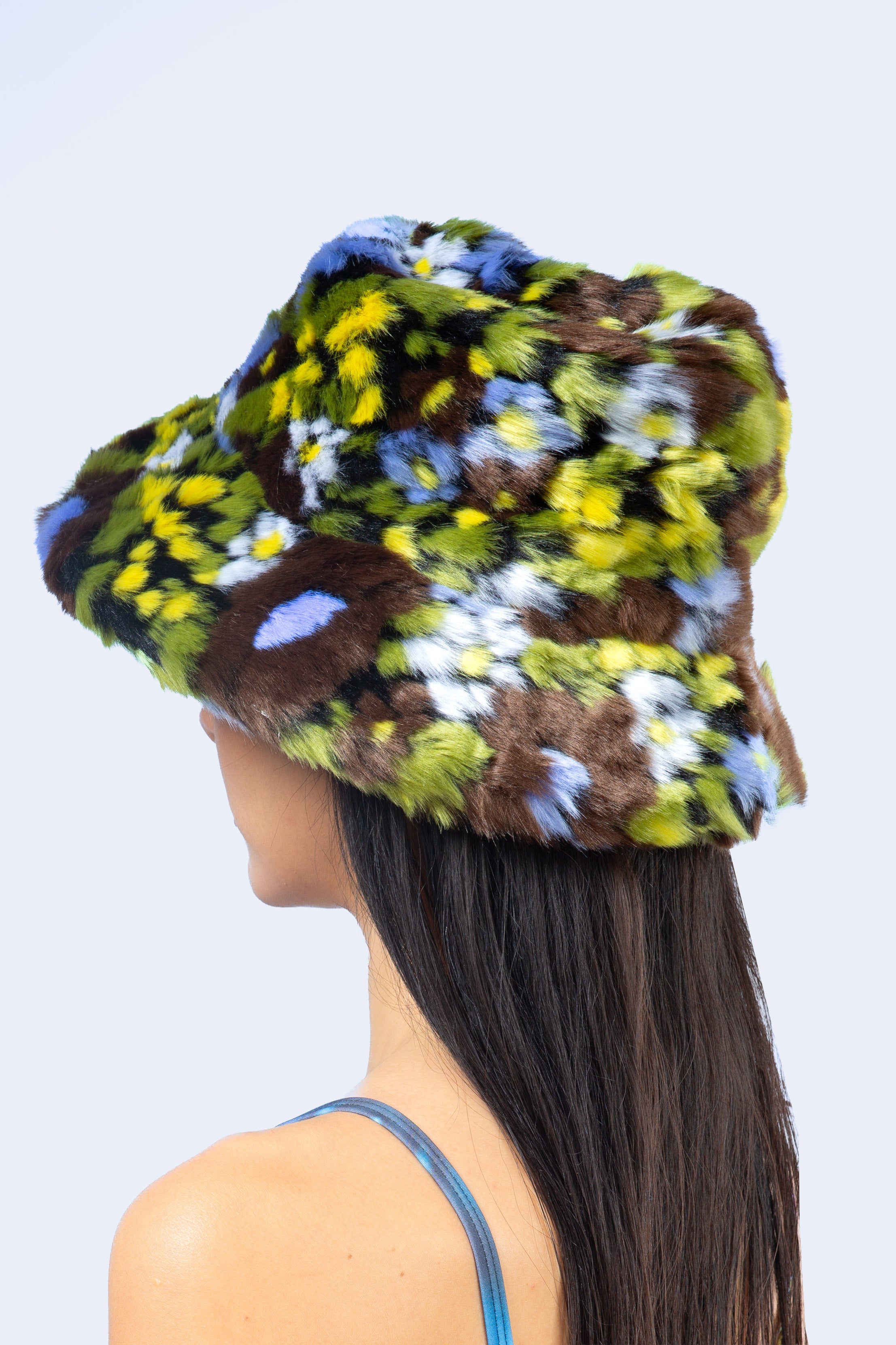 BADINKA Wild Moss Furry Buchet Hat Multicolor