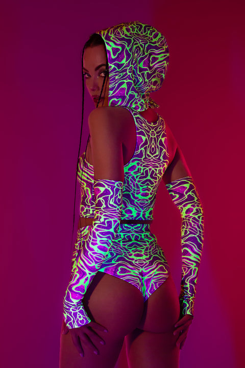 Neon Wavejumper Long Belt Hooded Top