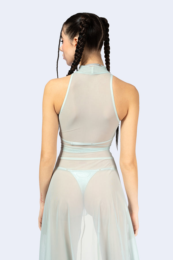 Double Take Lace Up Bodice Dress