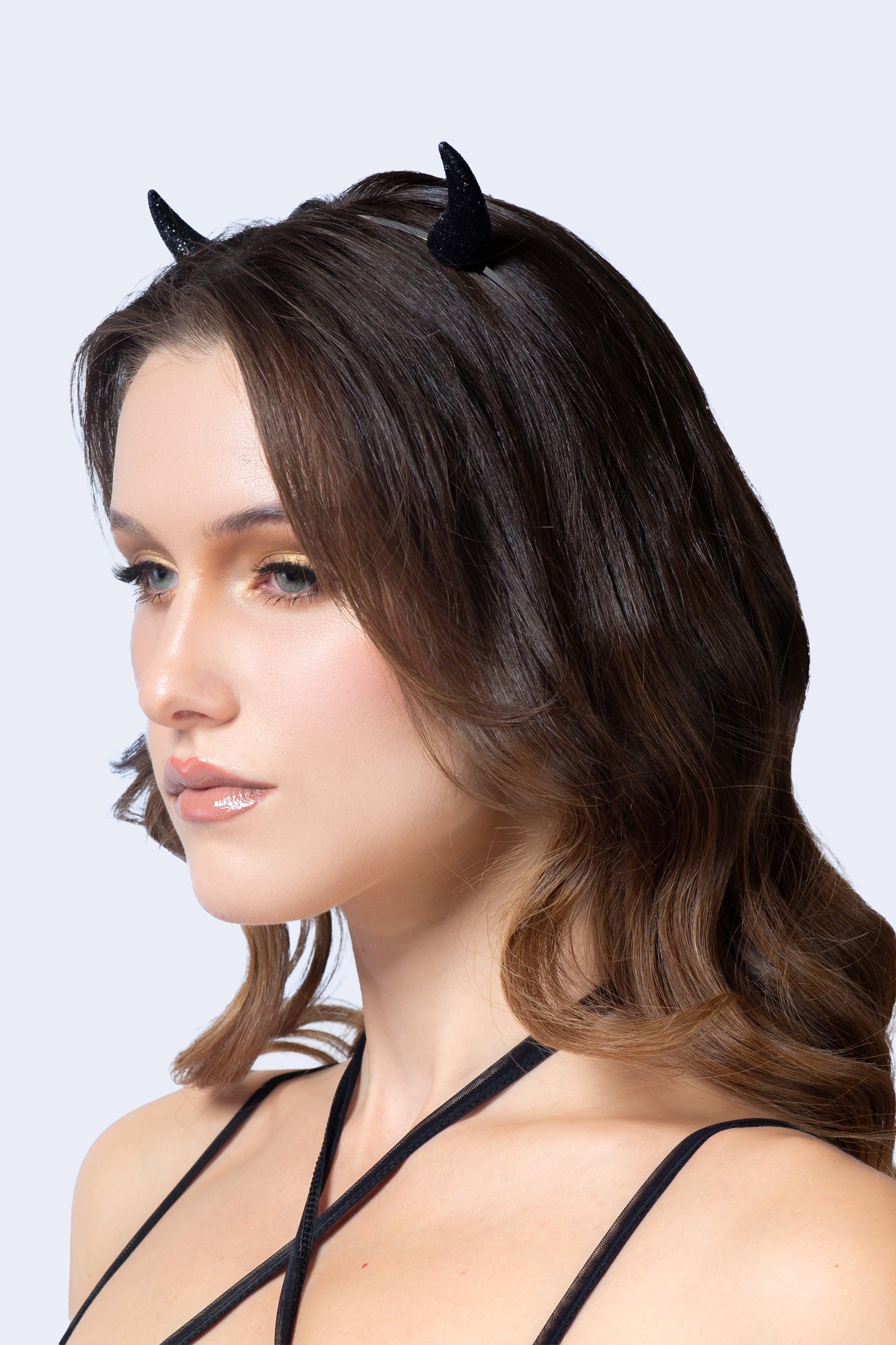 BADINKA Hellish Black Glitter Horns Black