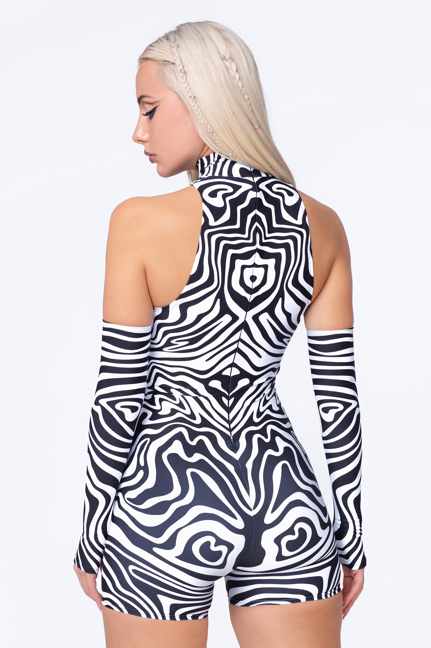 BADINKA Techtonic Keyhole Romper White