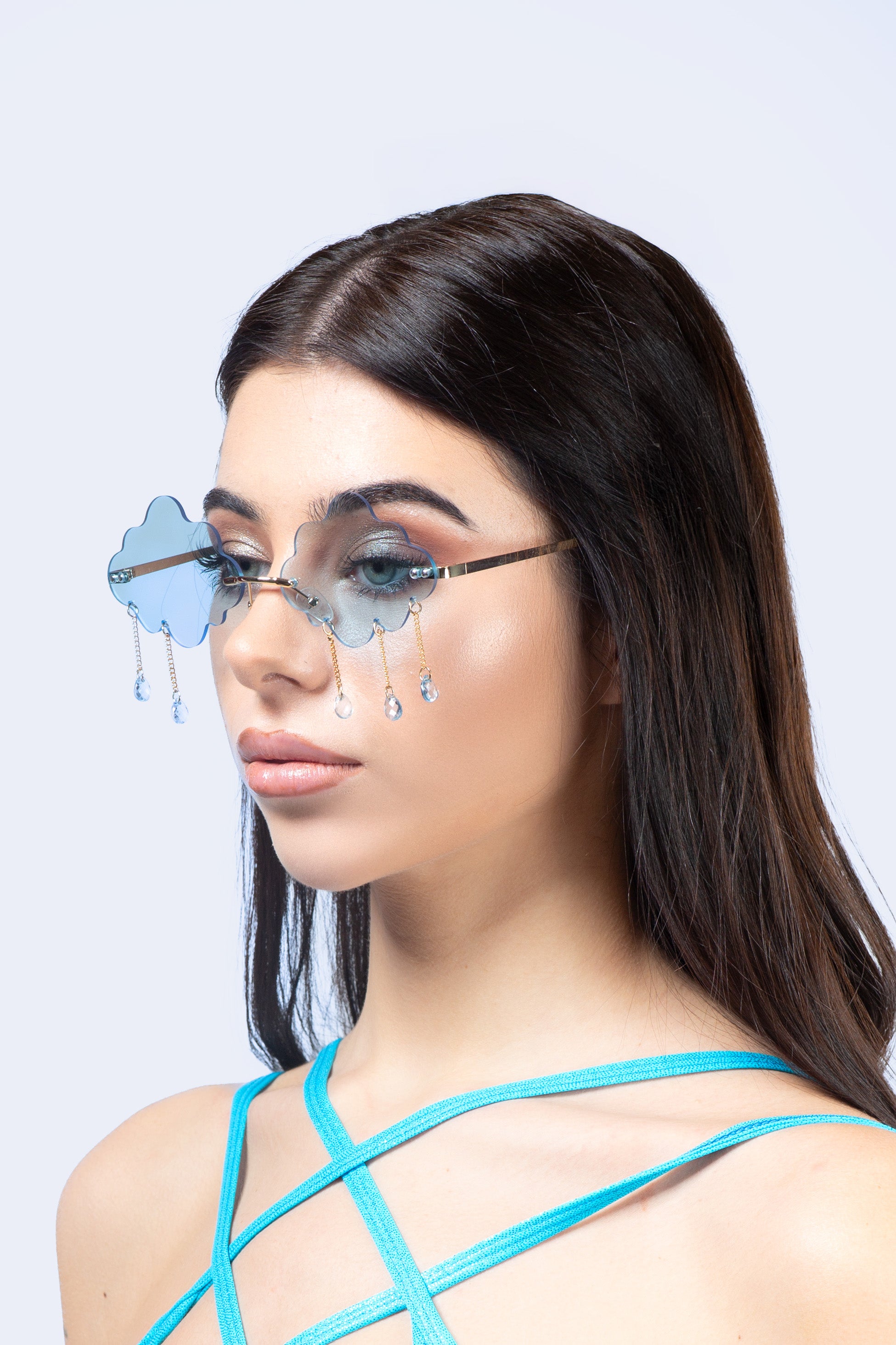 BADINKA Cloudy Day Blue Glasses Purple