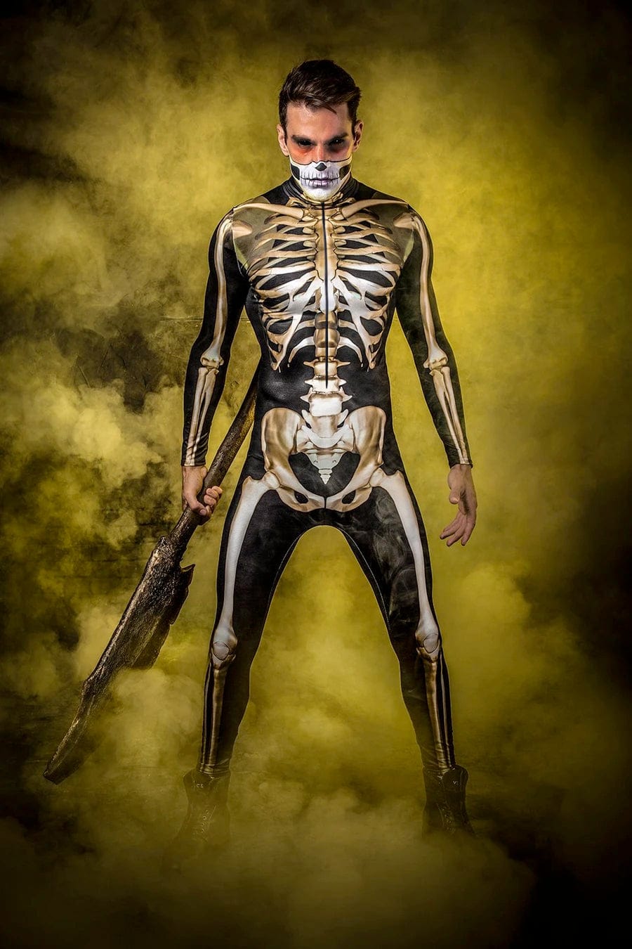 Men's Graveyard Skeleton Costume