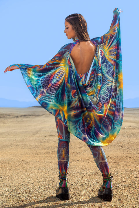 Neon Metamorph Keyhole Winged Catsuit