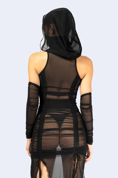 Message Received Ruched Dress and Hood