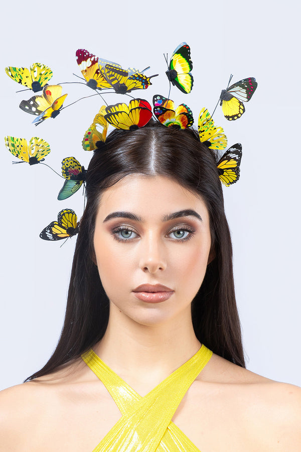 Flutter Tease Yellow Butterfly Hairband