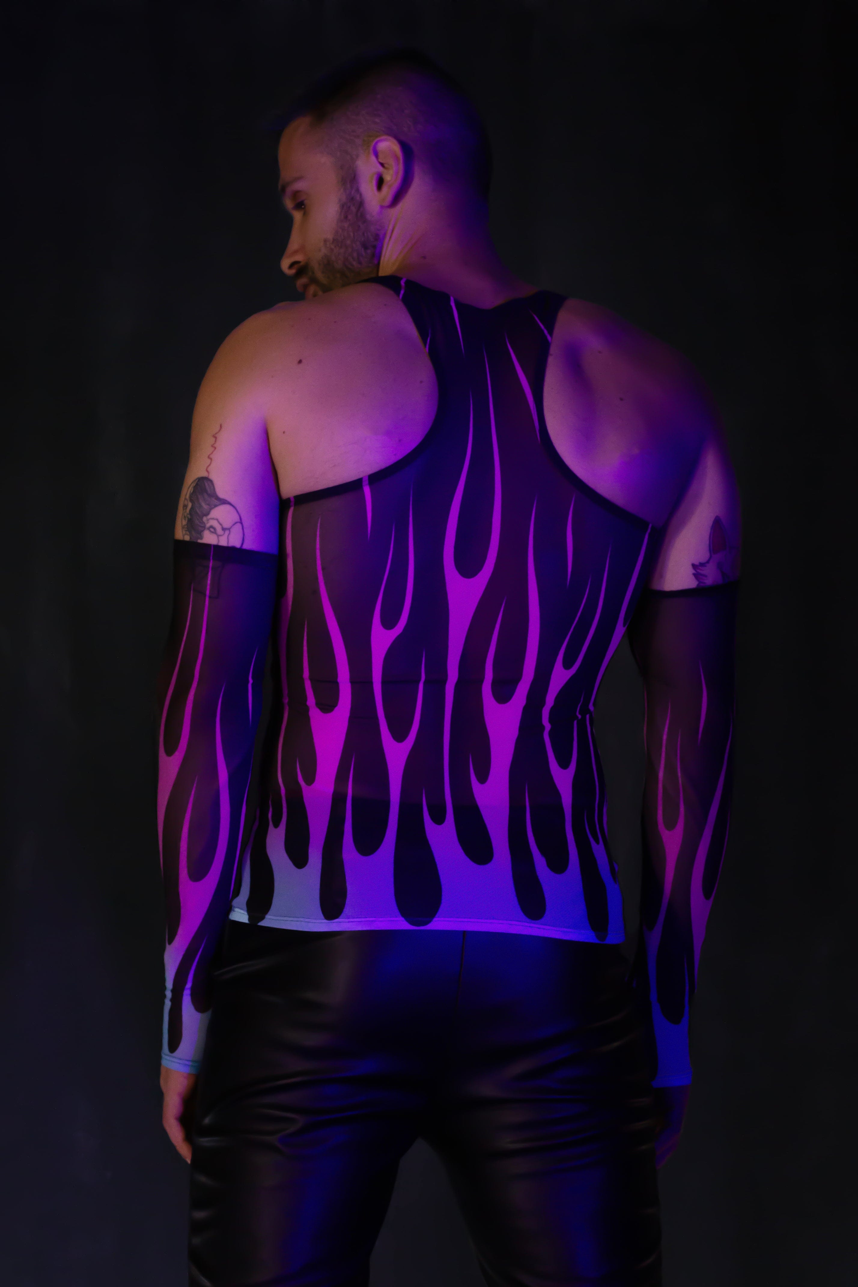 Firestarter Purple Male Mesh Tank Top - BADINKA