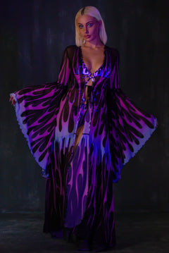 Firestarter Purple Unisex Mesh Duster - BADINKA