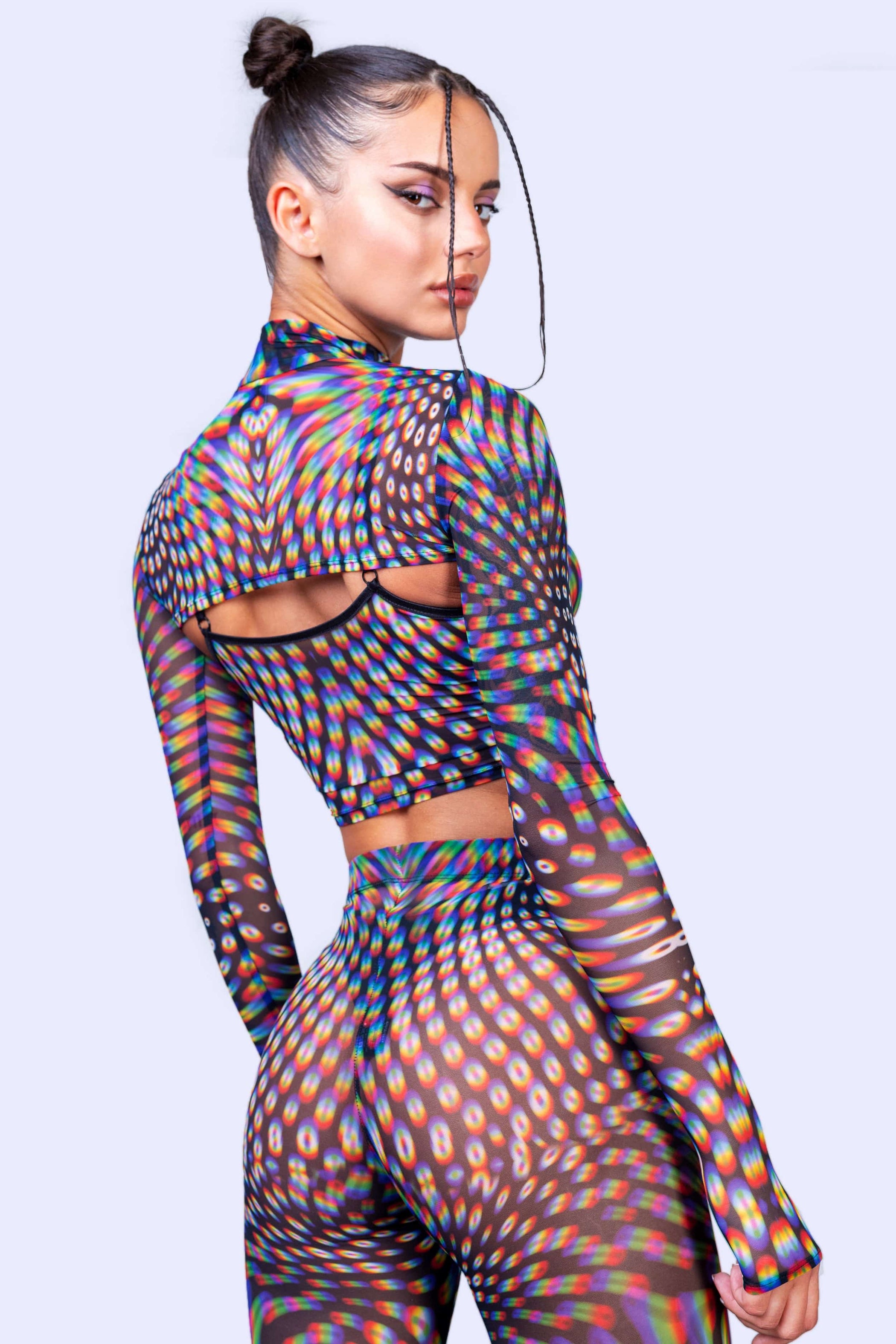 Simulation Mesh 2 Piece Shrug Top